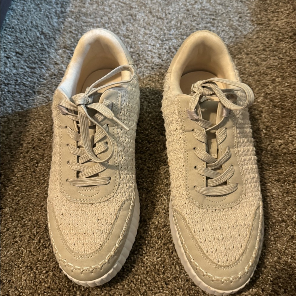 Dolce Vita Cream Textured Sneakers